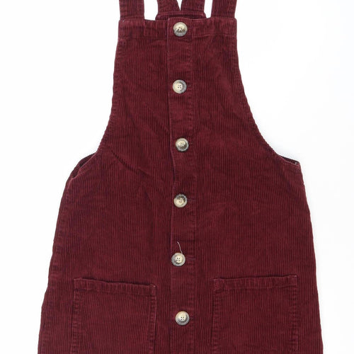 Denim Co. Women’s Burgundy Corduroy Pinafore Dress Size 6