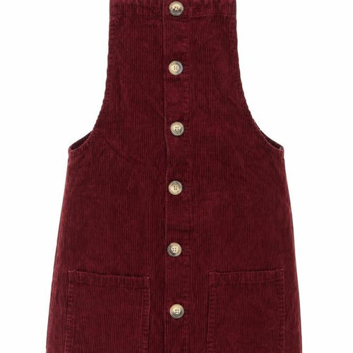 Denim Co. Women’s Burgundy Corduroy Pinafore Dress Size 6