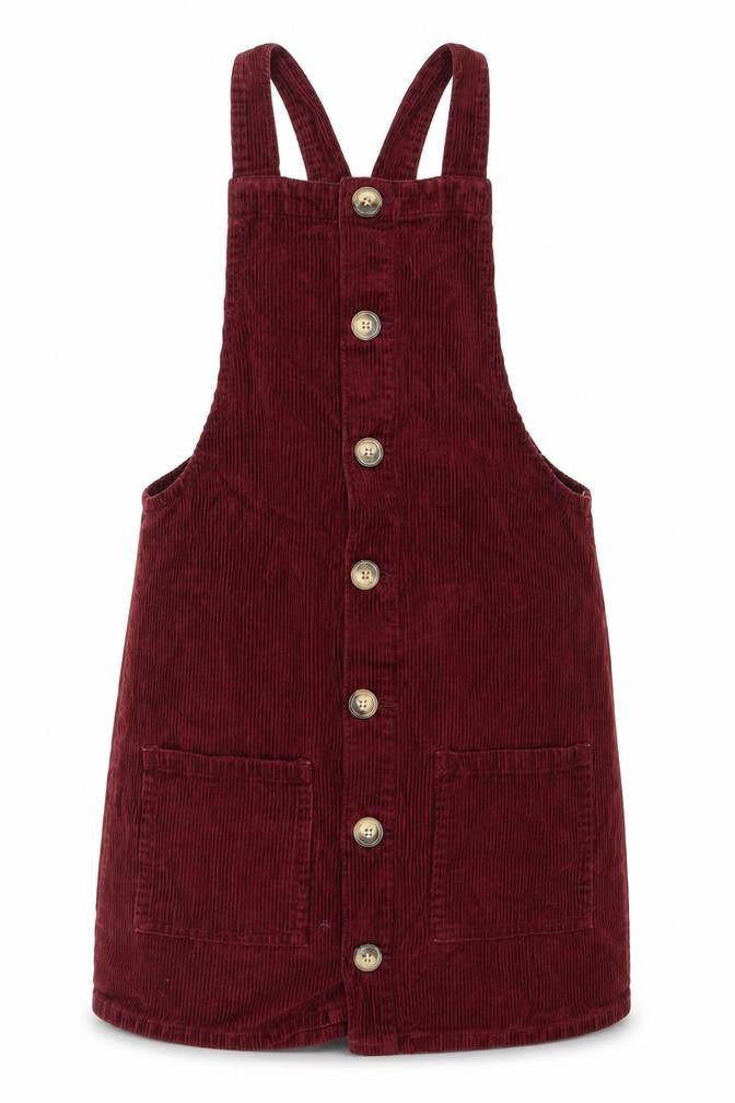Denim Co. Women’s Burgundy Corduroy Pinafore Dress Size 6