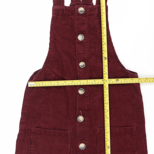 Denim Co. Women’s Burgundy Corduroy Pinafore Dress Size 6