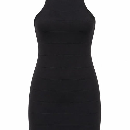 Topshop Women’s Black Bodycon Knit Dress UK 6 Scoop Neck Sleeveless