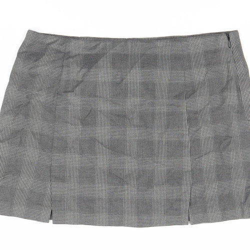 Jack Wills Women’s Grey Check Pencil Skirt Size 12 Lined Twill