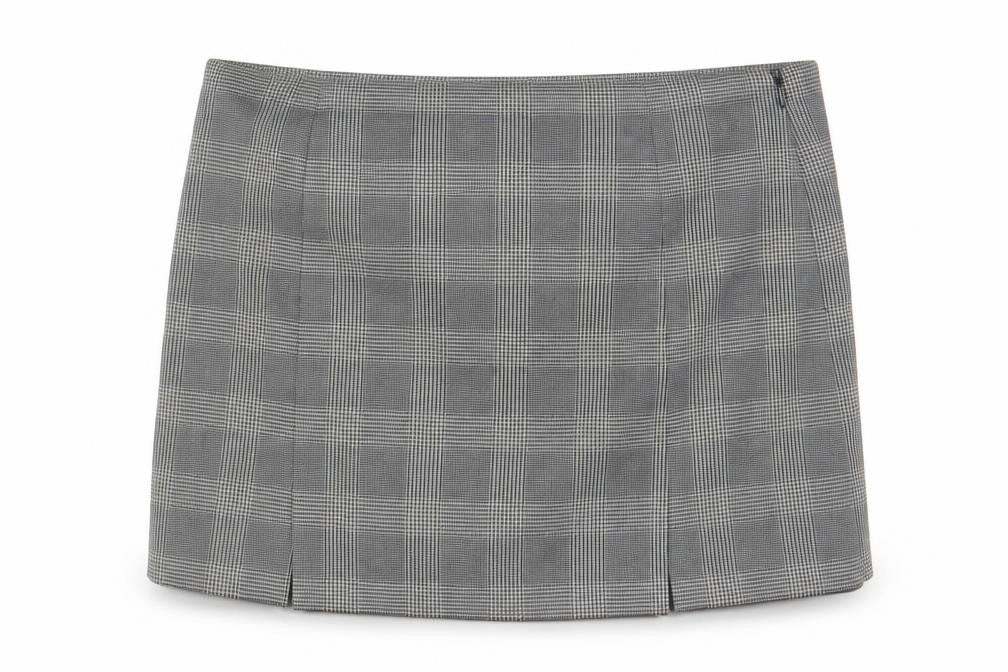 Jack Wills Women’s Grey Check Pencil Skirt Size 12 Lined Twill
