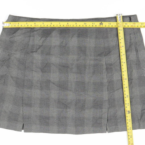 Jack Wills Women’s Grey Check Pencil Skirt Size 12 Lined Twill