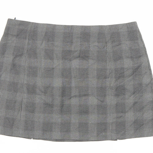 Jack Wills Women’s Grey Check Pencil Skirt Size 12 Lined Twill