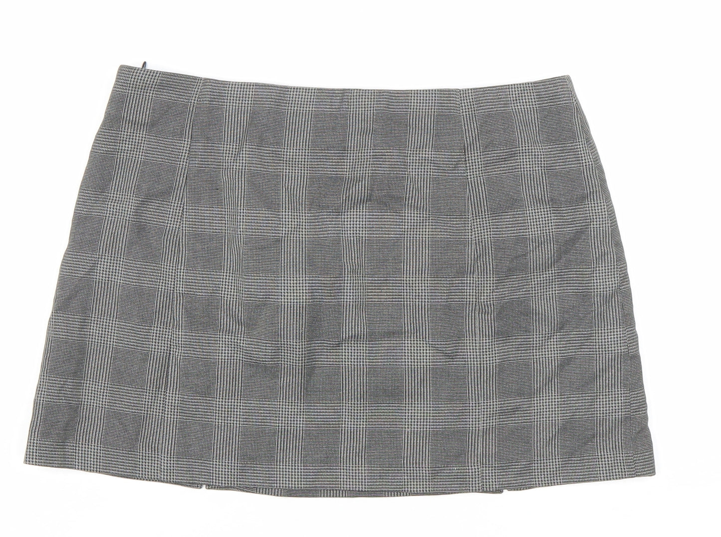 Jack Wills Women’s Grey Check Pencil Skirt Size 12 Lined Twill