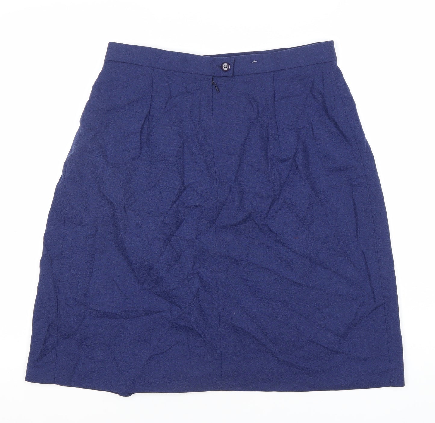 Women's Blue Wool High Rise Pencil Skirt Size 14 Plus Knee Length