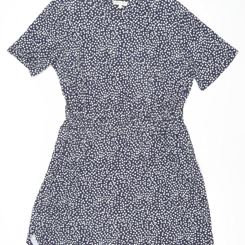 Warehouse Women’s Blue Geometric Fit & Flare Dress Size 14 Knee Length
