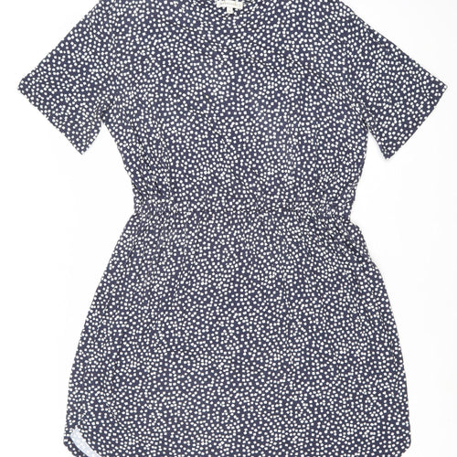 Warehouse Women’s Blue Geometric Fit & Flare Dress Size 14 Knee Length