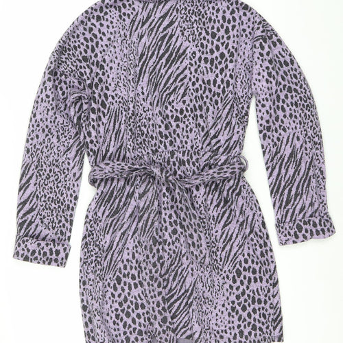 River Island Women’s Purple Animal Print Wrap Dress Size 8