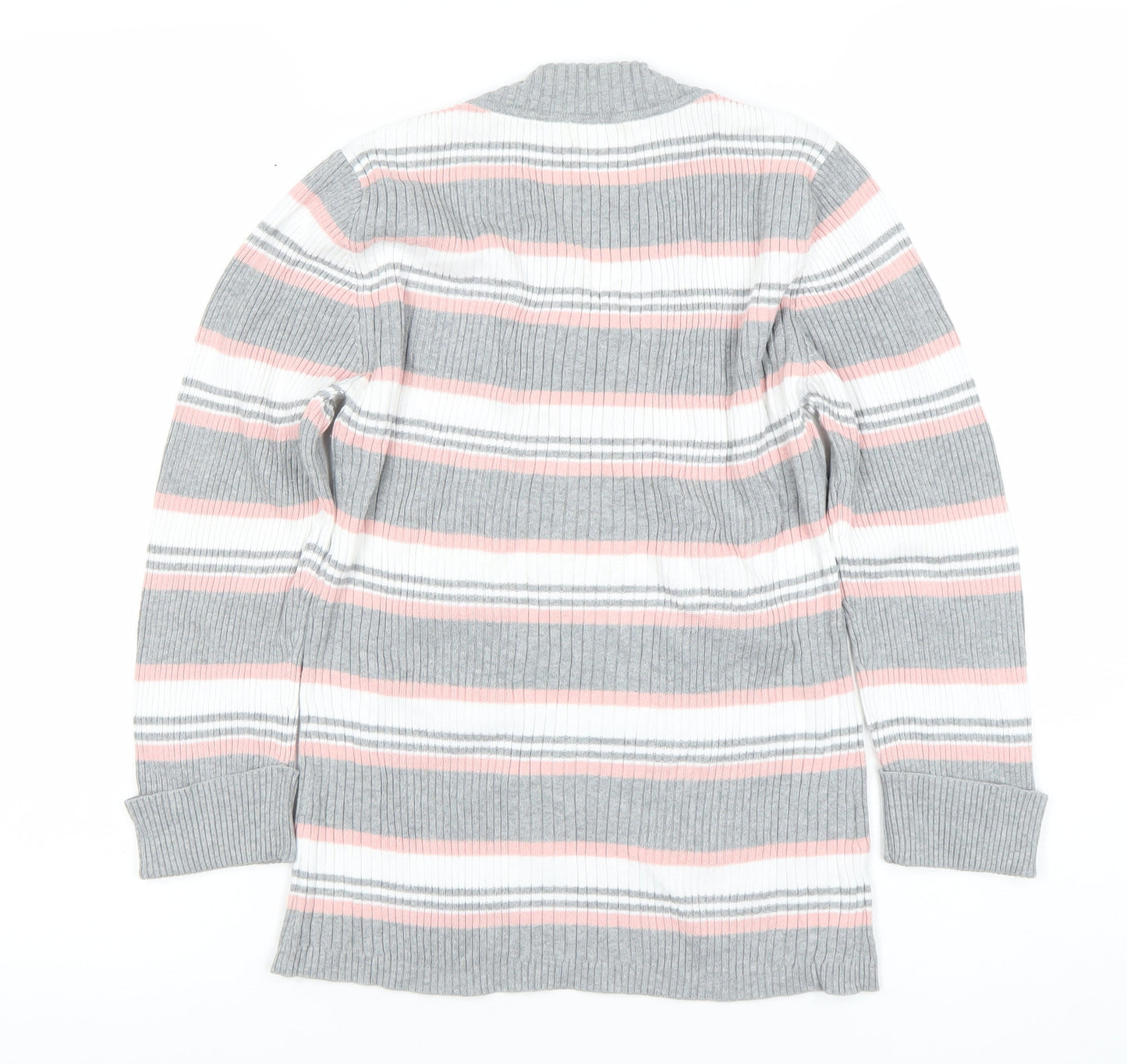 Papaya Women’s Multicoloured Stripe V-Neck Pullover Jumper Size 12