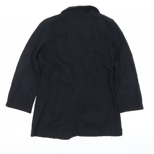 Denim Co. Women's Black Size 8 Boyfriend Blazer Jacket 3/4 Sleeve