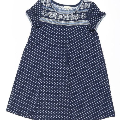 Max Studio Women’s Blue Polka Dot A-Line Dress Size S Knee Length