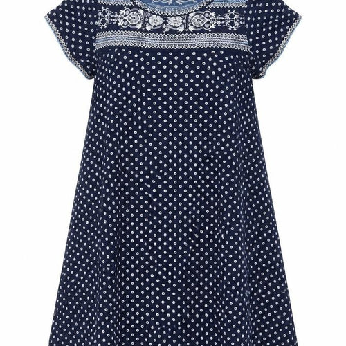 Max Studio Women’s Blue Polka Dot A-Line Dress Size S Knee Length