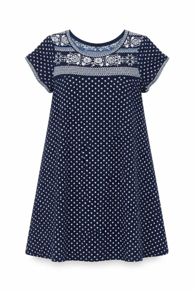 Max Studio Women’s Blue Polka Dot A-Line Dress Size S Knee Length