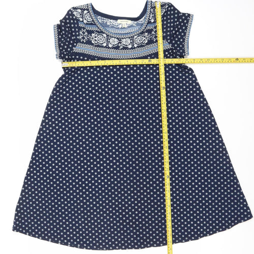 Max Studio Women’s Blue Polka Dot A-Line Dress Size S Knee Length