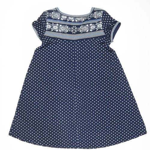 Max Studio Women’s Blue Polka Dot A-Line Dress Size S Knee Length