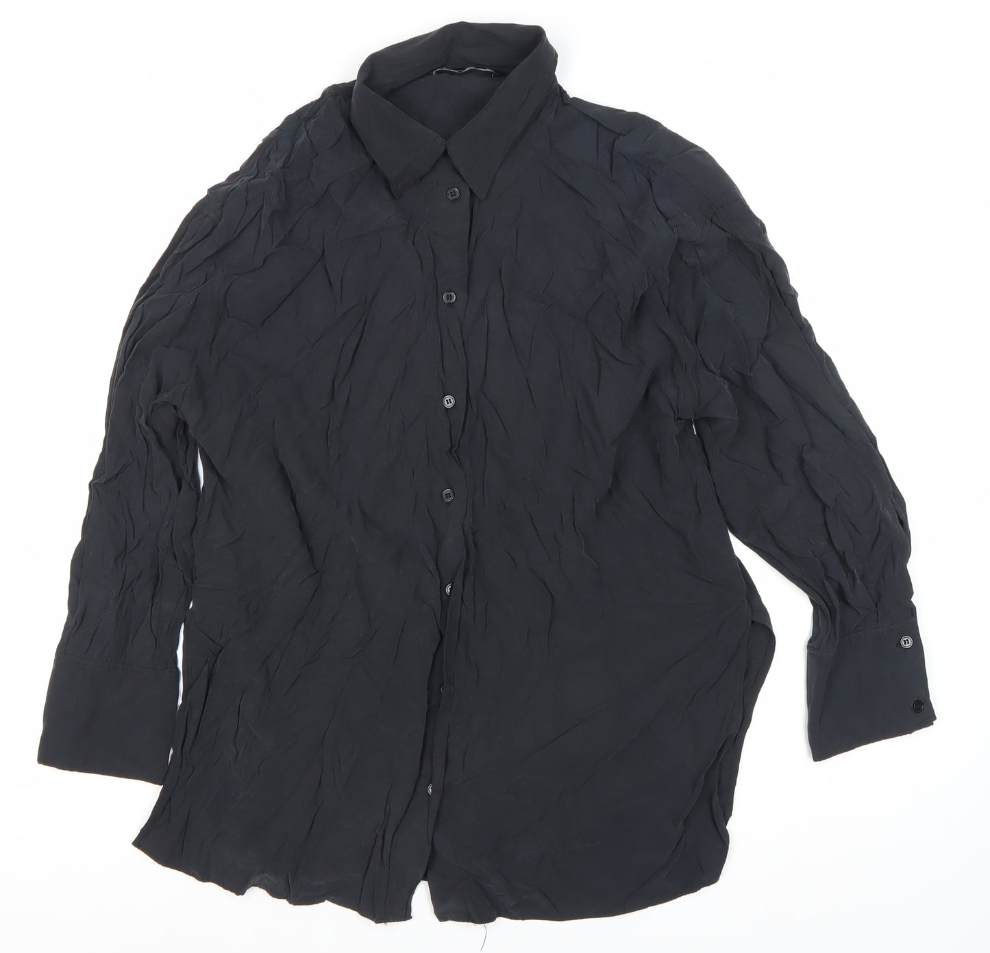 Zara Men’s Black Long Sleeve Modal Dress Shirt S Formal