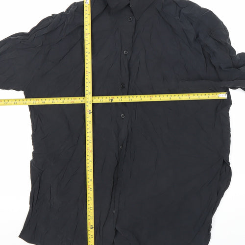 Zara Men’s Black Long Sleeve Modal Dress Shirt S Formal