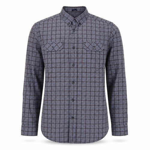 Matinique Men’s Blue Check Long Sleeve Button-Down Dress Shirt XL