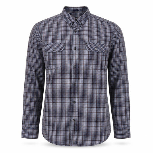 Matinique Men’s Blue Check Long Sleeve Button-Down Dress Shirt XL