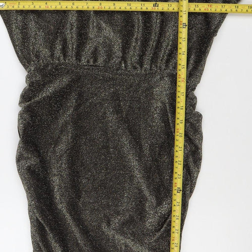 River Island Women’s Black Glitter Bodycon Mini Dress Size 8