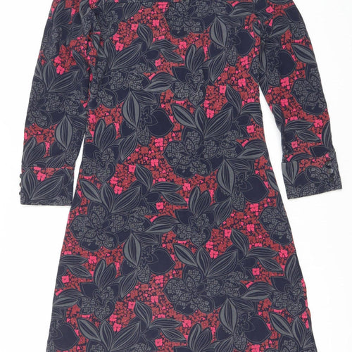 Mantaray Women's Multicoloured Floral Wrap Dress Size 8 Knee Length Jersey