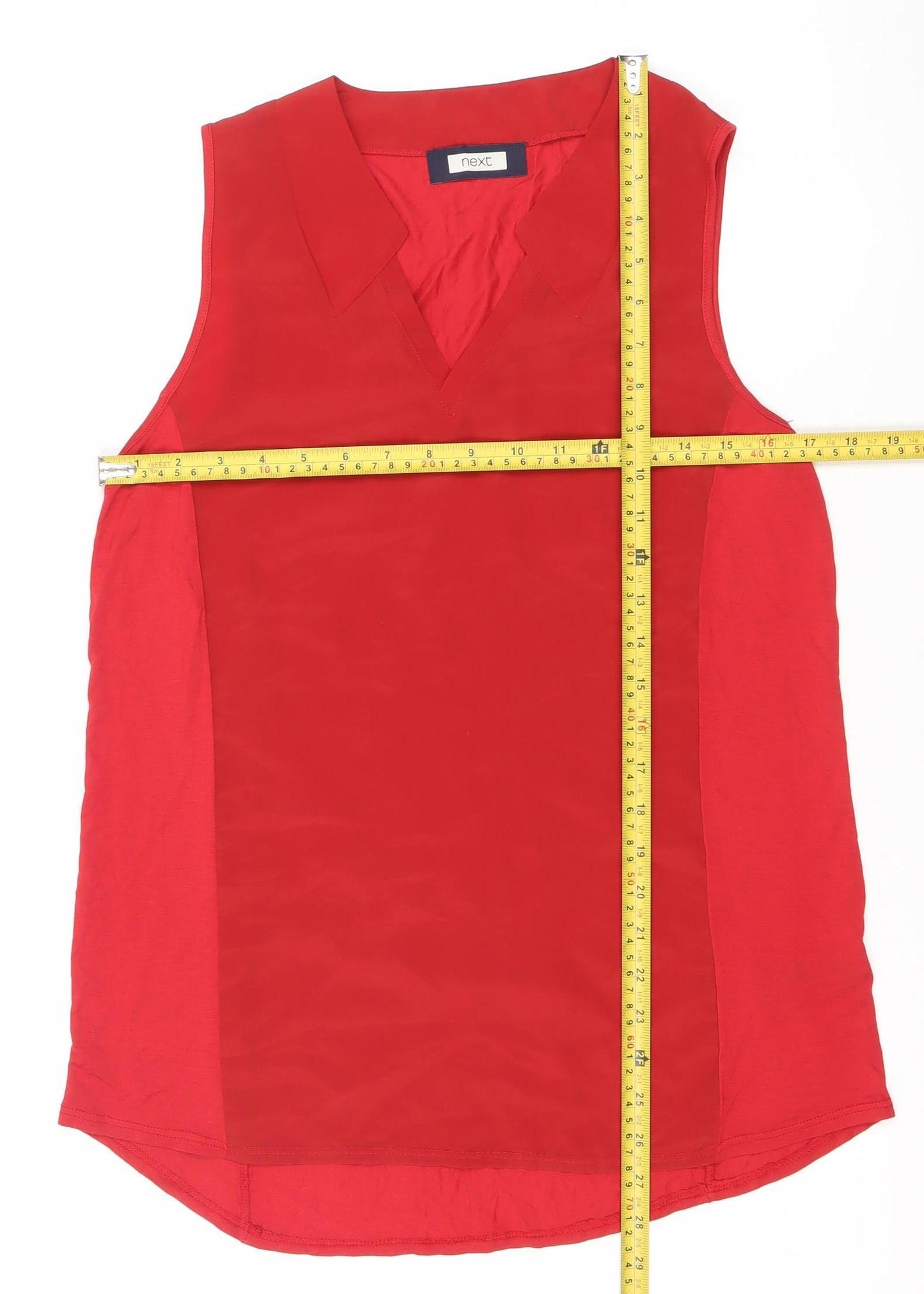 Next Womens Red Sleeveless Collared Blouse Size 10 Regular Fit