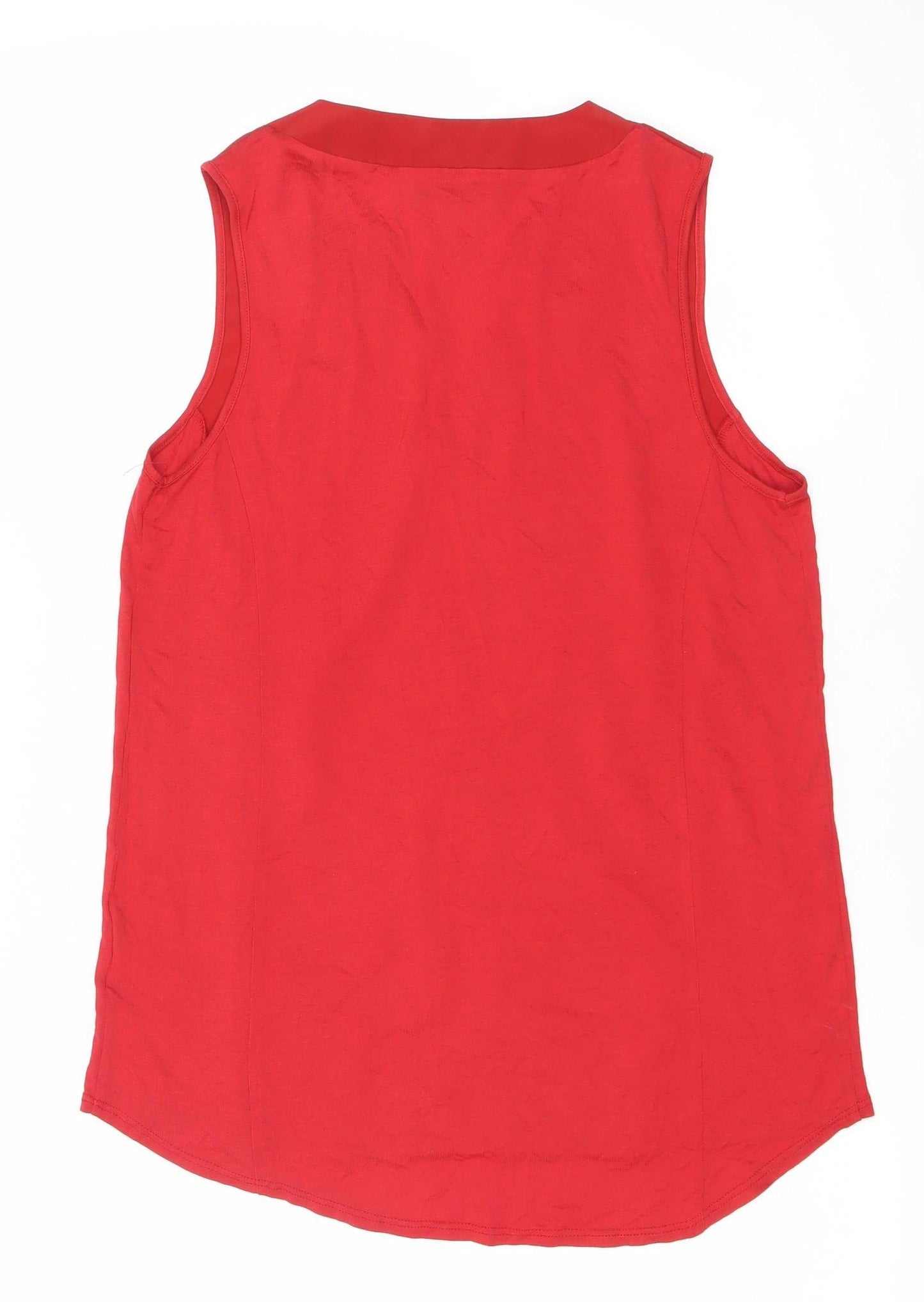 Next Womens Red Sleeveless Collared Blouse Size 10 Regular Fit