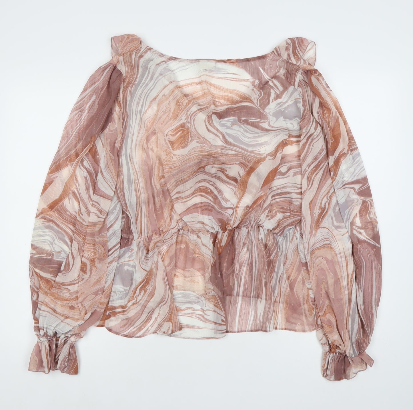 River Island Women’s Multicoloured Wrap Blouse Size 20 Chiffon Ruffle