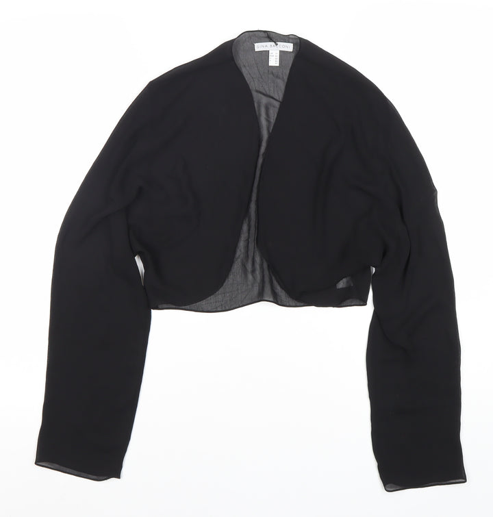 Gina Bacconi Womens Black Chiffon Bolero Jacket Size 14