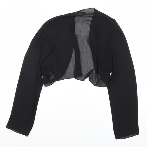 Gina Bacconi Womens Black Chiffon Bolero Jacket Size 14