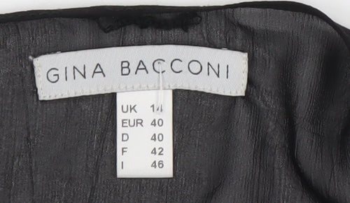 Gina Bacconi Womens Black Chiffon Bolero Jacket Size 14