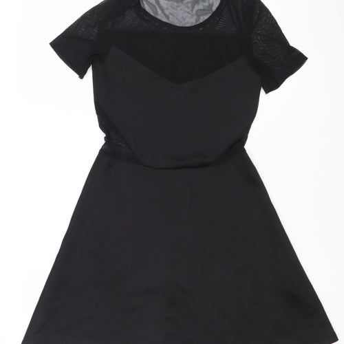 H&M Women’s Black Size 8 Fit & Flare Mesh Party Dress