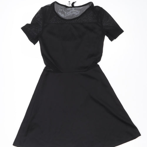 H&M Women’s Black Size 8 Fit & Flare Mesh Party Dress