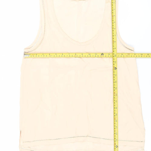 Zara Woman Beige Scoop Neck Sleeveless Tank Top Size S