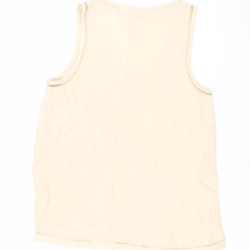 Zara Woman Beige Scoop Neck Sleeveless Tank Top Size S