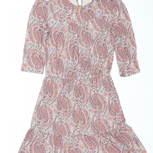 Warehouse Women’s Multicoloured Paisley A-Line Dress Size 10