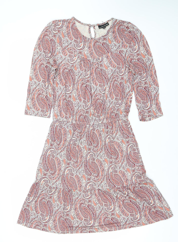 Warehouse Women’s Multicoloured Paisley A-Line Dress Size 10