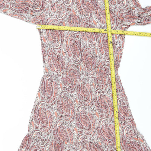 Warehouse Women’s Multicoloured Paisley A-Line Dress Size 10