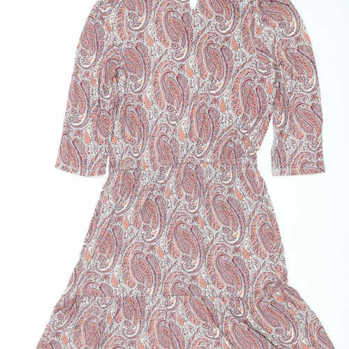 Warehouse Women’s Multicoloured Paisley A-Line Dress Size 10