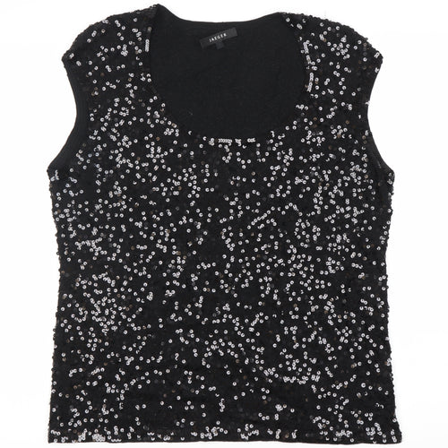 Jaeger Women’s Black Sequin Wool Sleeveless Tank Top XL