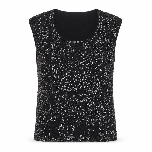Jaeger Women’s Black Sequin Wool Sleeveless Tank Top XL