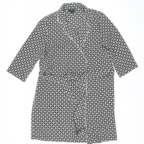 Topshop Women's Black Geometric Print Wrap Dress Size 8