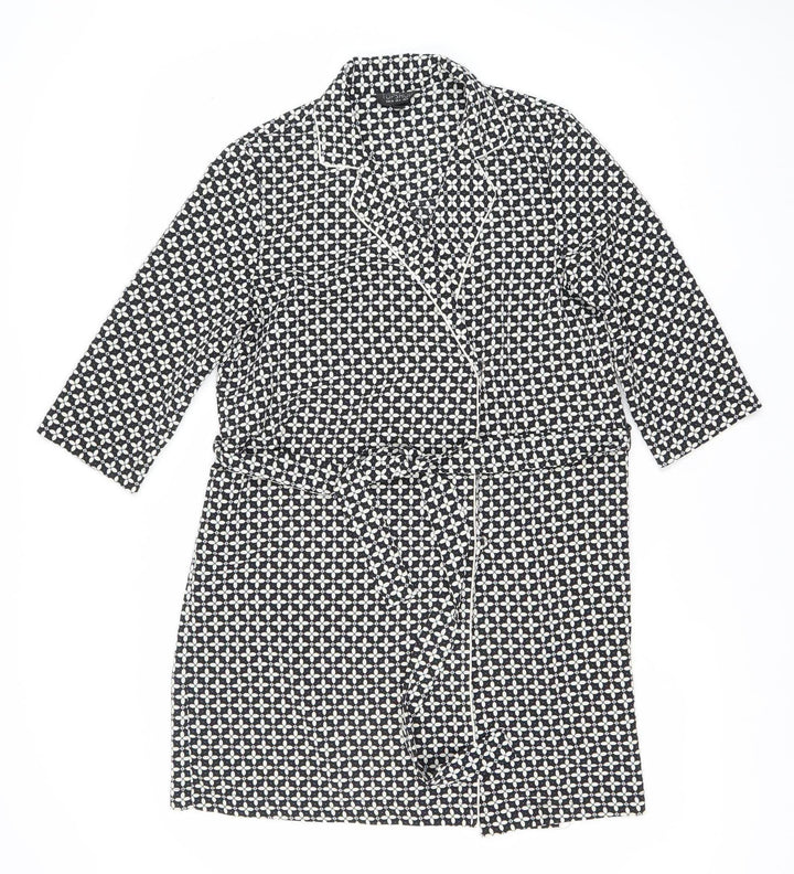 Topshop Women's Black Geometric Print Wrap Dress Size 8