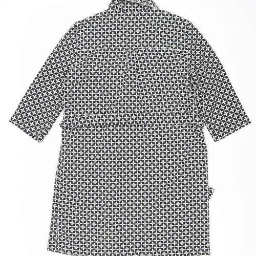 Topshop Women's Black Geometric Print Wrap Dress Size 8