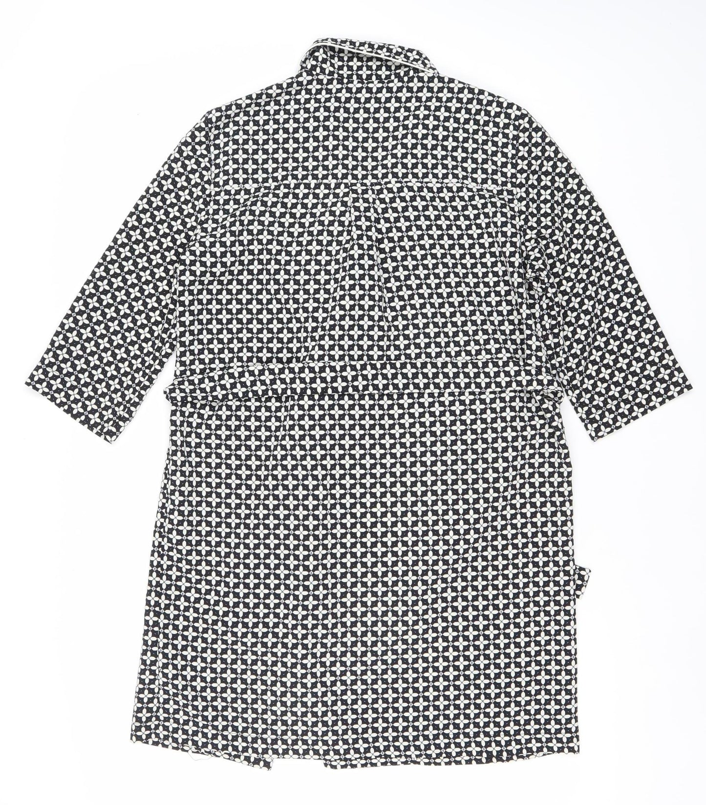 Topshop Women's Black Geometric Print Wrap Dress Size 8