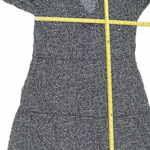 strapless open back dress H&M Women Black Polka Dot XS Fit & Flare Long Sleeve Dress – Preworn