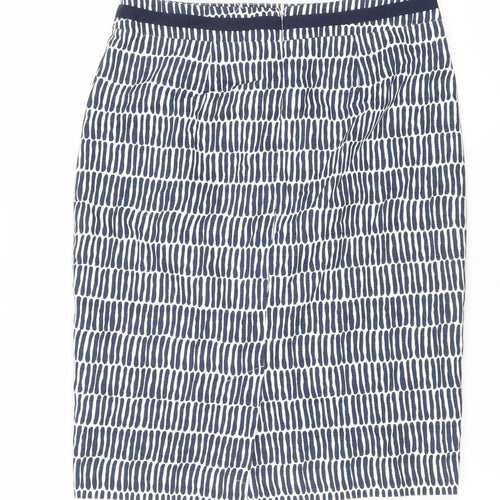 Boden Women Blue Geometric Knee Length Straight Pencil Skirt Size 10