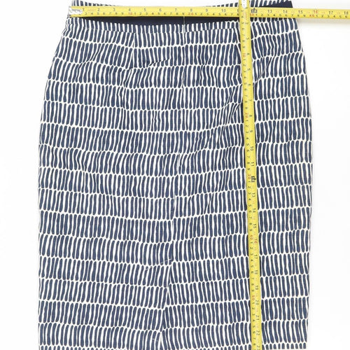 Boden Women Blue Geometric Knee Length Straight Pencil Skirt Size 10